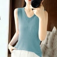 thumbnail image 2 of Yuyuzo Sweaters Vest for Women V Neck Sleeveless Pullover Knit Tops Ribbed Lightweight Knitwear Blouses, 2 of 3