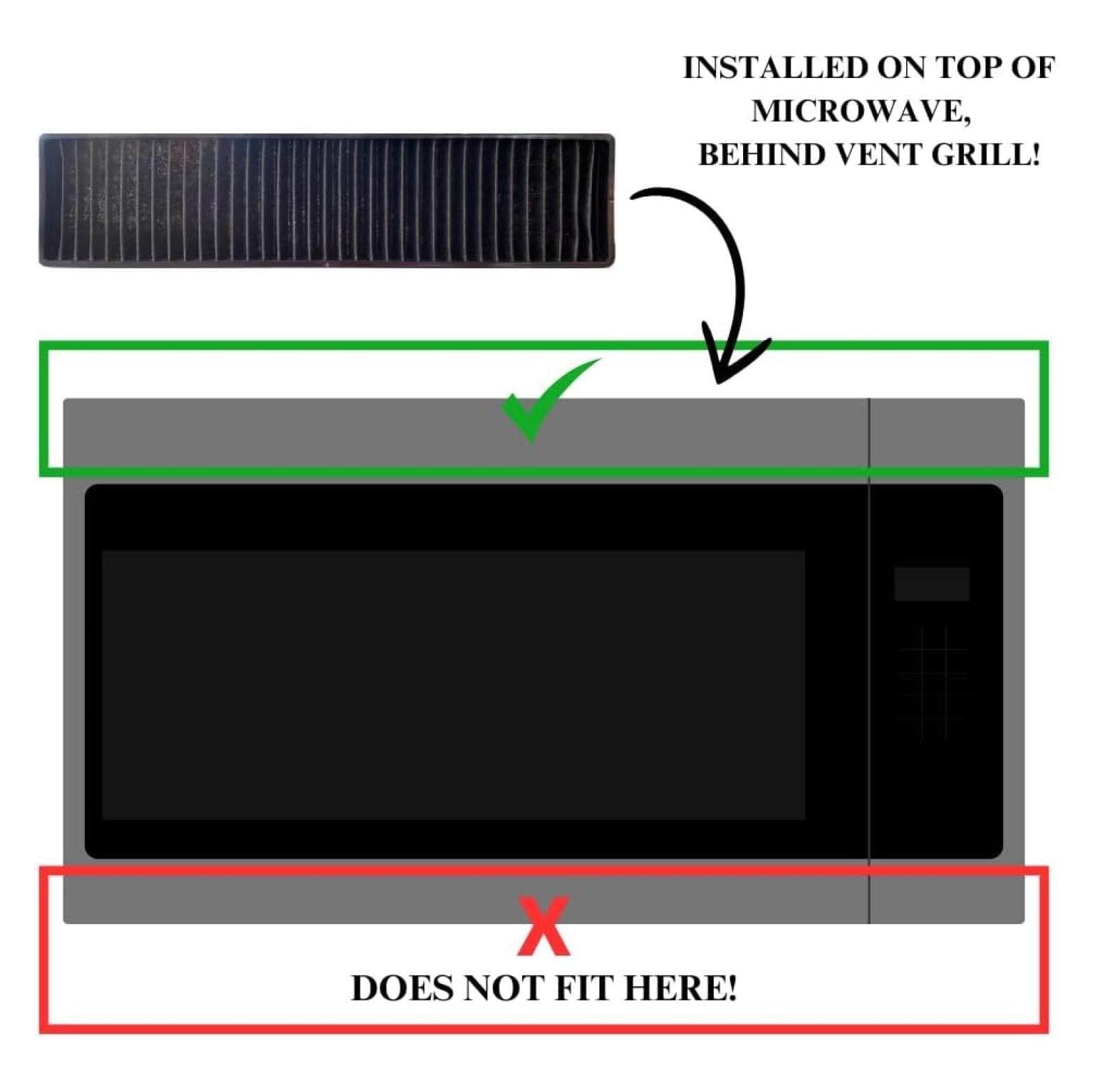 Microwave Charcoal Filter Replacement - Compatible with JNM7196SK6SS, JNM7196DK5BB, JVM7195 Series - Odor Reduction Filter
