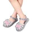 thumbnail image 6 of Abomasnow Girls Jelly Sandals Closed Toe Glitter Princess Dress Sandals Summer Waterproof Fisherman Gladiator Shoes for Little Kid, 6 of 9