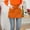 Orange, variant on 3 big Pockets Waist Server Apron Kitchen Restaurant Unisex Half Aprons