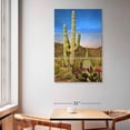 thumbnail image 2 of Elephant Stock Saguaro And Prickly Pear Cactus Wall Art - Vertical Multi Panel Canvas - Living Room Wall Decor - Floral And Botanical Multi Panel - Blue And Green Decor - 42" x 65", 2 of 4