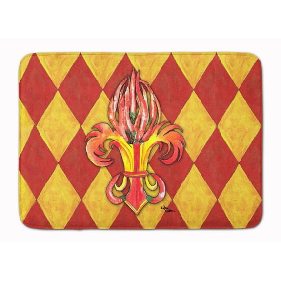 Peppers Fleur de lis Machine Washable Memory Foam Mat