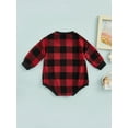 thumbnail image 4 of Bagilaanoe Newborn Baby Girl Boy Oversized Romper Sweatshirt Long Sleeve Bodysuit Plaid Pullover 6M 12M 18M 24M Infnat Fall Tee Tops, 4 of 8
