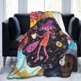 Cartoon Air Conditioner Anime Cotton Throw Blanket Funny Flannel