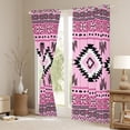 thumbnail image 3 of jejeloiu Rustic Farmhouse Cabin Black Out Curtains,Aztec Boho Geometric Curtains Pack of 2 (42x63 Each),Pink Rhombus Triangle Bedroom Curtains For Girls Boys,Luxury Bedroom Decor, 3 of 6