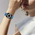 thumbnail image 6 of WFEAGL Genuine Leather Business Replacement Apple Watch Bands 38mm 40mm 41mm Blue/Silver, 6 of 8