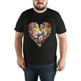 thumbnail image 4 of Mens Oversize T Shirts Flowers (10)Casual Short Sleeve Basic Tees Crew Neck T-Shirt Funny Graphic Tees Black or White XS-5XL, 4 of 5