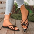 thumbnail image 4 of Eltusu Women Flat Slide Sandals, No Slip Breathable Open Toe Summer Beach Sandals Shoes Black Size 6, 4 of 7