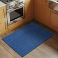 thumbnail image 3 of Dark Blue 2x3 Door Mat Rug, Farmhouse Burlap Solid Color Blue Modern Linen Texture Non-Skid Rubber Backing Large Rectangle Rugs - Living Room Bedroom Home Office, Indoor Floor Carpets Washable Rug, 3 of 9