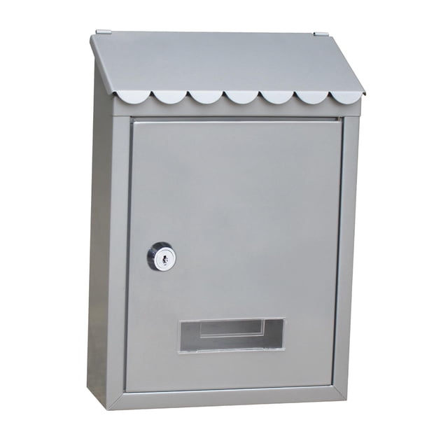 veasfak Solid Mailbox Post Box Mounted Mail Secure Locking Mail Loading Gate Secure Drop