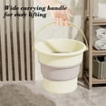 thumbnail image 6 of COM1950s 2.6 Gallons Foldable Collapsible Bucket - Thickened Multi-Use Storage Bin for Bathroom,Camping,Car Cleaning & Travel | Space-Saving,Durable Plastic (Gray/Yellow), 6 of 7