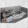 thumbnail image 6 of Fox Soft Flannel Fleece Throw Blanket, Ornamental Fox Face with Tree Leaves Oval Shapes Dots Floral Curves Art Print, Cozy Plush for Indoor and Outdoor Use, 50" x 60", Grey Black White, by Ambesonne, 6 of 6