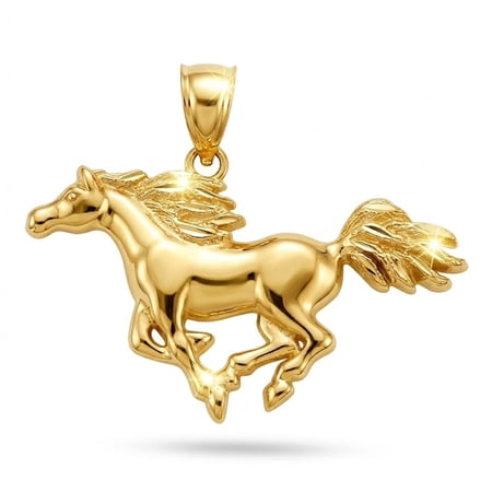 Charm America - Gold Horse Charm - Horse Pendant - 10 Karat Solid Gold