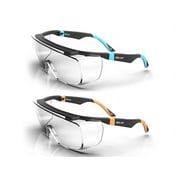 DEX FIT SG210 OTG Orange Safety Over Glasses (Clear Lens, Polycarbonate, One Size) - 1 Pair