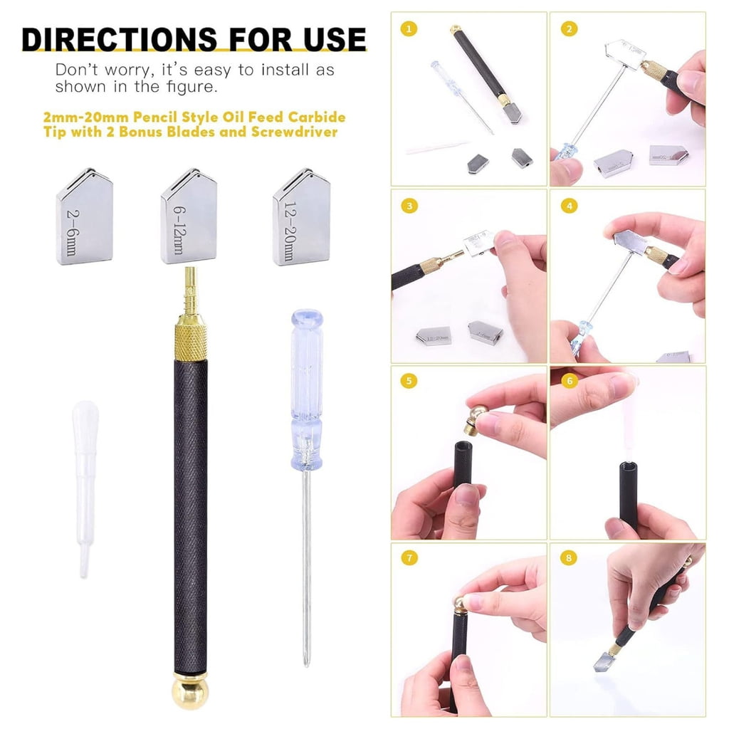 Miiottaa Accuracy Engineered 16Pcs Glass Cutter Set for Model Making and DIY
