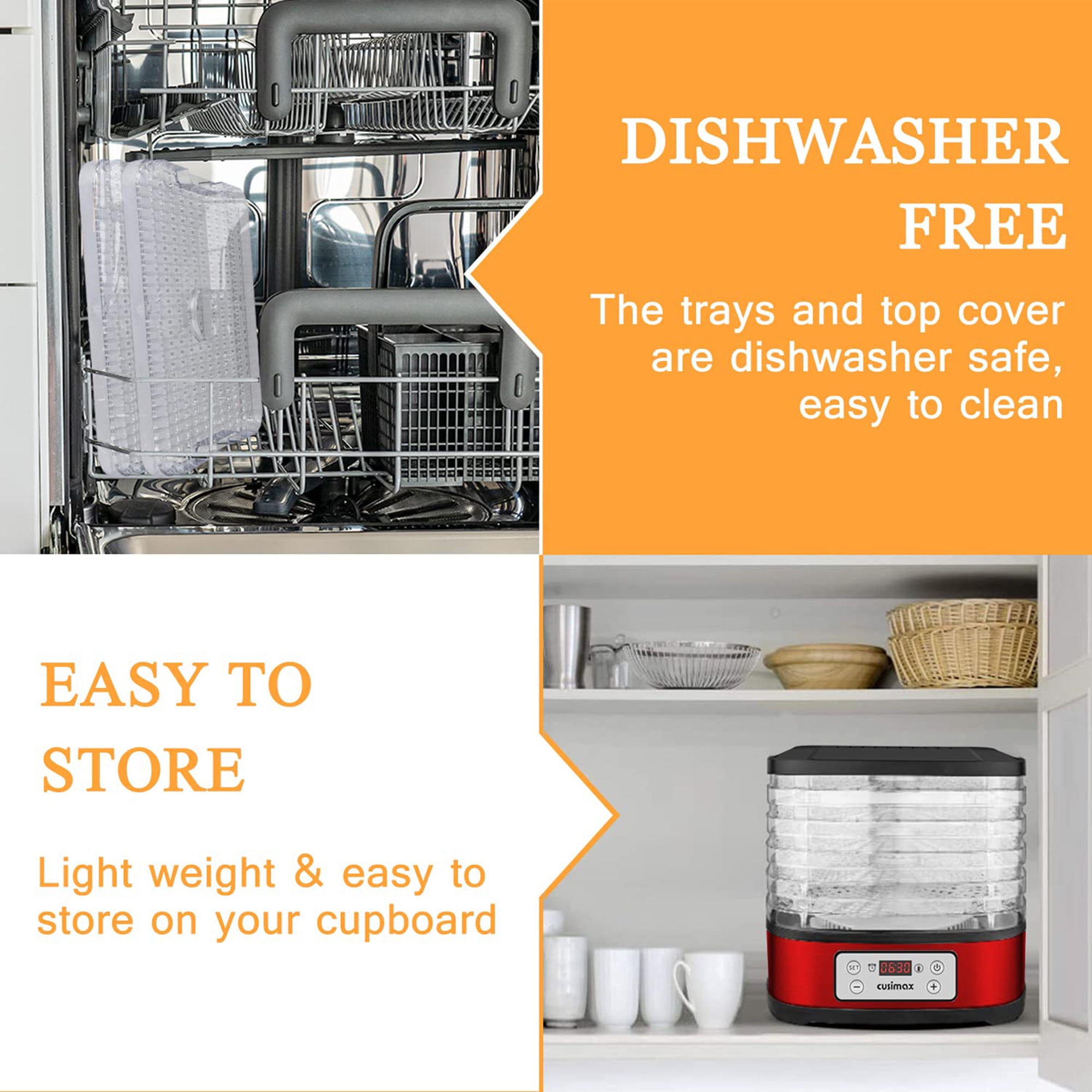 Buy 5 Trays Food Dehydrator Machine, Digital Timer and Temperature Control, Dehydrators for Food