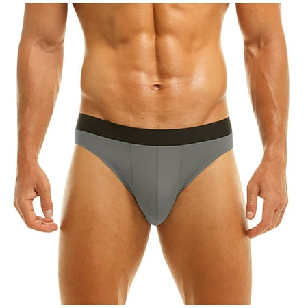

Qcmgmg Men s Seamless Breathable Stretch Underwear Solid Color Briefs XL