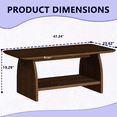thumbnail image 3 of Hassch 47" Rectangle Coffee Table with Storage, 2-Tier Minimalist Cocktail Table with Open Shelf, Center Table for Living Room, Dark Wood Color, 3 of 6