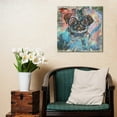 thumbnail image 2 of wall26 Square Dog Series Canvas Wall Art - Vintage Style Colorful Painting of a Pug with Glasses - Giclee Print Gallery Wrap Modern Home Art Ready to Hang - 16x16 inches, 2 of 4