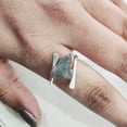 thumbnail image 4 of Natural Labradorite Ring, Rough Labra Gemstone Ring, Birthstone, Cross Band, 925 Sterling Silver, Womens Ring, Christmas, Thanksgiving, Handmade, Statement Jewelry, Rough Gemstone Jewelry, 4 of 5