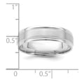 thumbnail image 3 of 14k White Gold 6mm Standard Weight Comfort Fit Brushed Satin/Polished Grooved Edge Wedding Band Size 11, 3 of 5