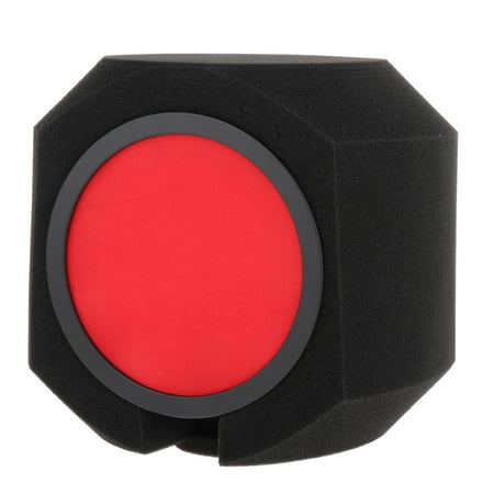 Microphone Screen Pops Filter, Soundproof Sponge Cover, Wind Sheilds Protection Recording Foam for Professional Vocals Home Lives Studios red