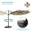 thumbnail image 3 of FLAME&SHADE 11ft LED Outdoor Cantilever Market Umbrella with a Base,Solar Energy Hanging Patio Umbrella with Aluminum Frame for Commercial Street and Beach,Sand Brown, 3 of 8