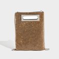 thumbnail image 3 of JIOMAY Bolsos de mano para mujer Bolsos de diseñador de lujo Carpeta Monederos con diamantes de imitación para mujer Monedero plateado portátil Bolso cuadrado de moda, 3 of 5