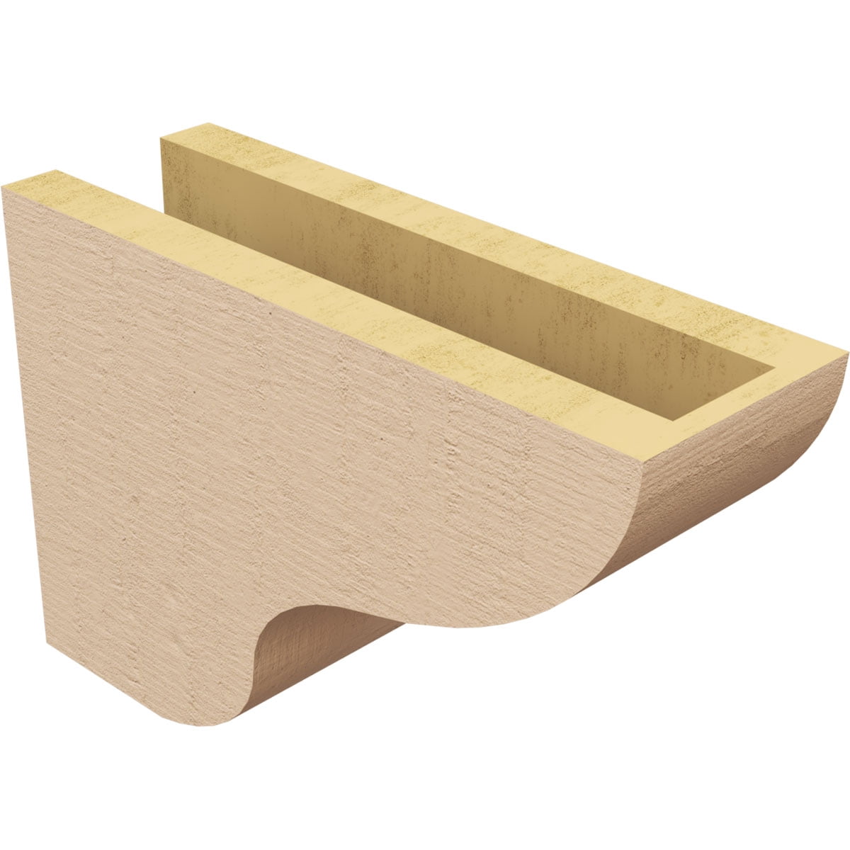 4"W x 12"D x 8"H Classic Greensboro Rough Cedar Woodgrain TimberThane Corbel, Primed Tan
