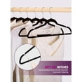 thumbnail image 5 of Metronic Black Velvet Hangers 60 Pack, Premium Clothes Hangers Non-Slip Felt Hangers, Sturdy Black Hangers Heavy Duty Coat Hangers, Durable Suit Hangers for Space Saving,, 5 of 9