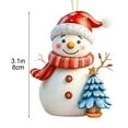 thumbnail image 3 of RBCKVXZ Christmas Cute Snowman Acrylic Flat Pendant, Xmas Tree Accessories Snowman Figurines Ornament for Christmas Tree Wreath Fireplace Window Holiday Party Supplies Gift, 3 of 6