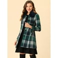 thumbnail image 2 of INSPIRE CHIC Abrigo Largo Con Cuello De Piel Sintética A Cuadros De Invierno Para Mujer Verde blanco L, 2 of 5