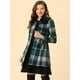 thumbnail image 2 of Abrigo Largo Con Cuello De Piel Sintética A Cuadros De Invierno Allegra K Verde blanco XL, 2 of 5