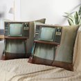 thumbnail image 3 of LALILO Throw Pillow Covers Retro Television Old Room Television Cushion Cover 18" x 18", 2 Pack, 3 of 6