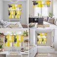 thumbnail image 6 of Yellow Gray Kitchen Curtains Sets for Windows 24 Inch Length, Oil Painting Abstract Modern Geometric Rod Pocket Window Treatments Tier Curtains and Valances Set for Bedroom/Bathroom, 6 of 8