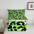 thumbnail image 5 of YST Green Leopard Print Comforter Twin Cheetah Print Bedding Set, Wild Animal Down Comforter Safari Wildlife Bed Set, Modern Abstract Art Quilted Duvet with 1 Pillow Case, 5 of 6
