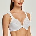 thumbnail image 4 of MELENECA Underwire Front Closure Bras for Women White 40C, 4 of 6