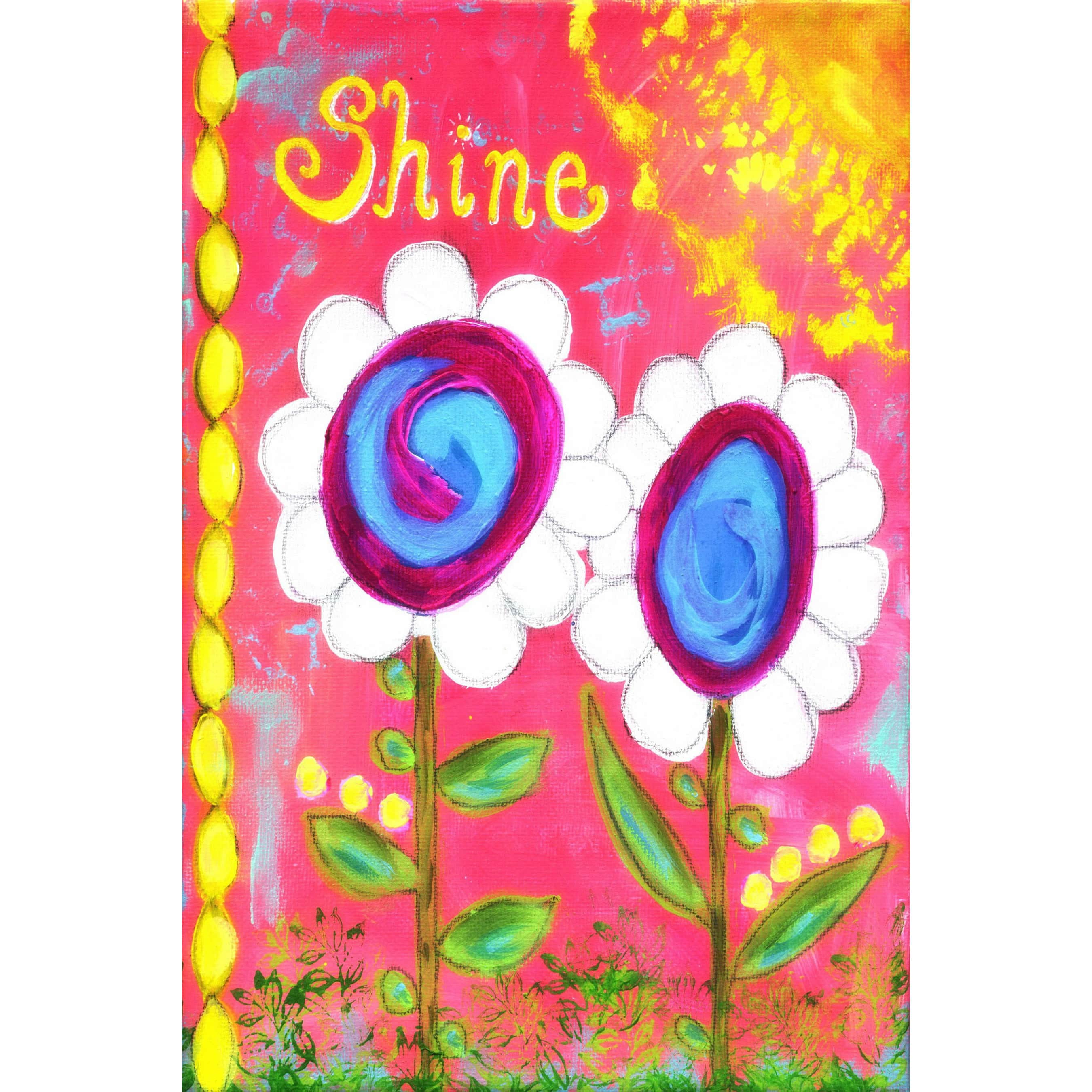 Marmont Hill "White Flowers Shine" by Jill Lambert Painting Print on Wrapped Canvas