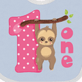 thumbnail image 4 of Inktastic Pink Sloth 1st Birthday Girls Baby Bib, 4 of 4