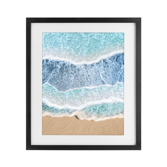 Stupell Industries Contemporary Overlapping Shore Waves Black Framed Print Under Glass, 13 x 16, by Jesse Keith