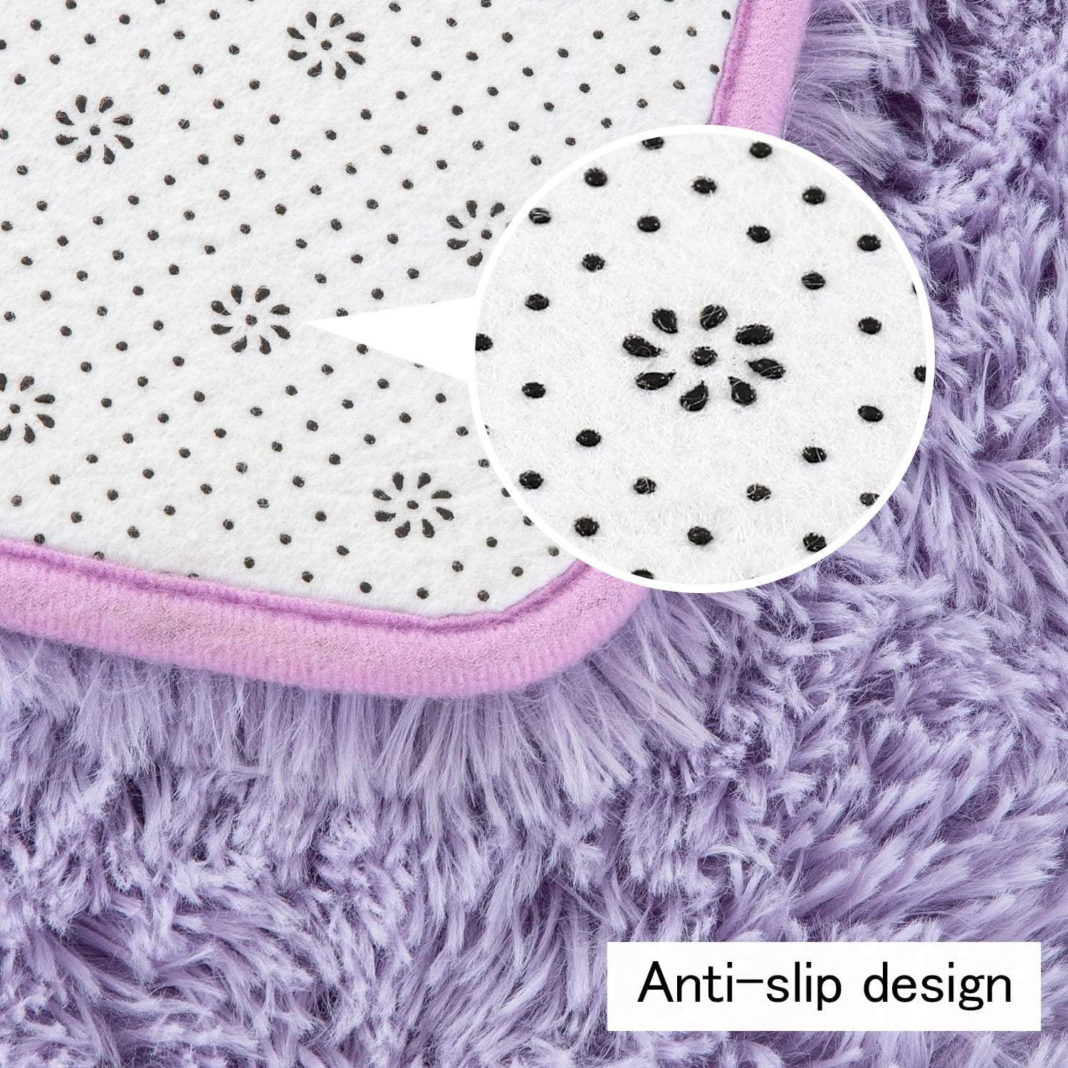 Noahas Fluffy Shaggy Rugs, 4x6 Feet Purple Plush Rugs for Girls Bedroom, Soft Kids Room Carpets,Bedside Rug, Upgrade Non-Slip Rugs for Children Nursery Dorm Home Decor, Purple