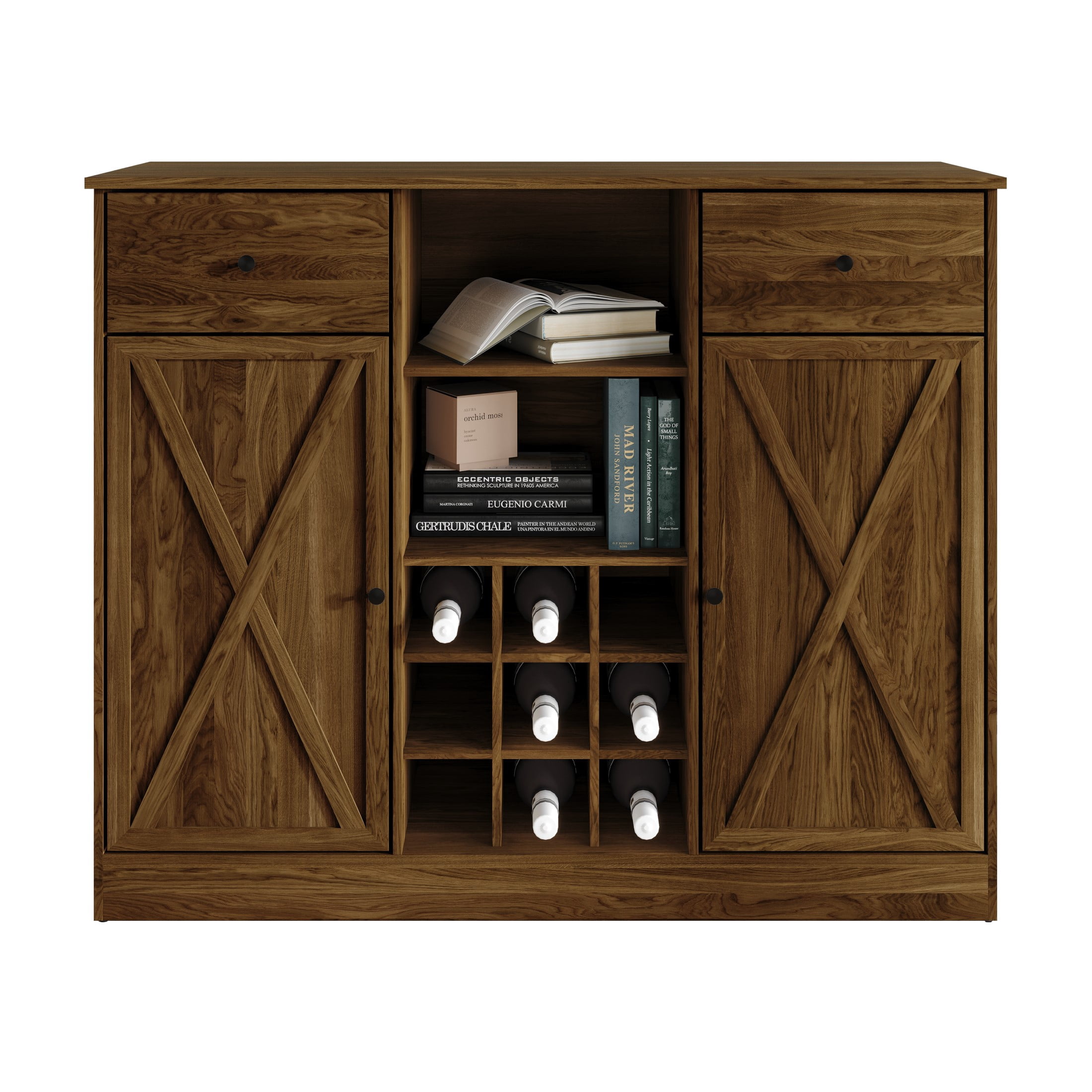 Castle Place Rustic Sideboard Buffet Cabinet, Brown