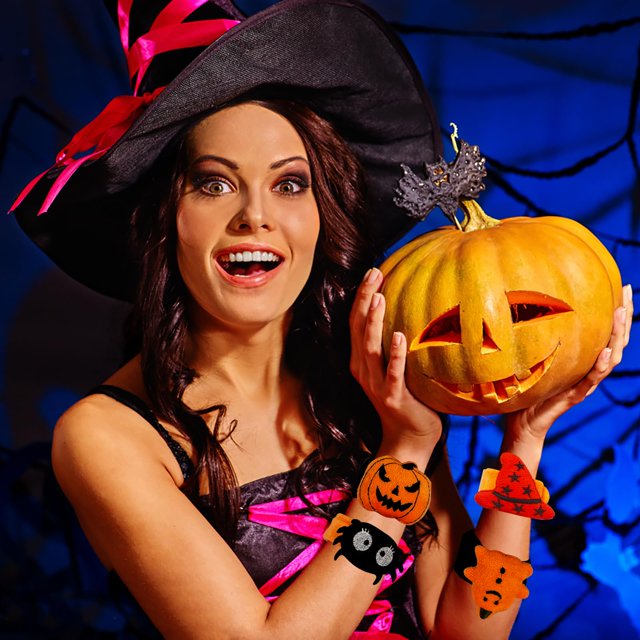 4 piezas de pulseras de Halloween, juguetes de Halloween para niños, niñas y niños, regalos de fiesta de Halloween, bolsas de golosinas de Halloween, regalos