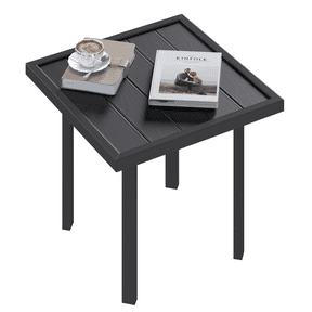 YODOLLA  Outdoor Side Square Table (1pcs)for Patio, Pool End, Metal Garden&Coffee Accent for Backyard Porch Indoor, Easy Maintenance Weather Resistant