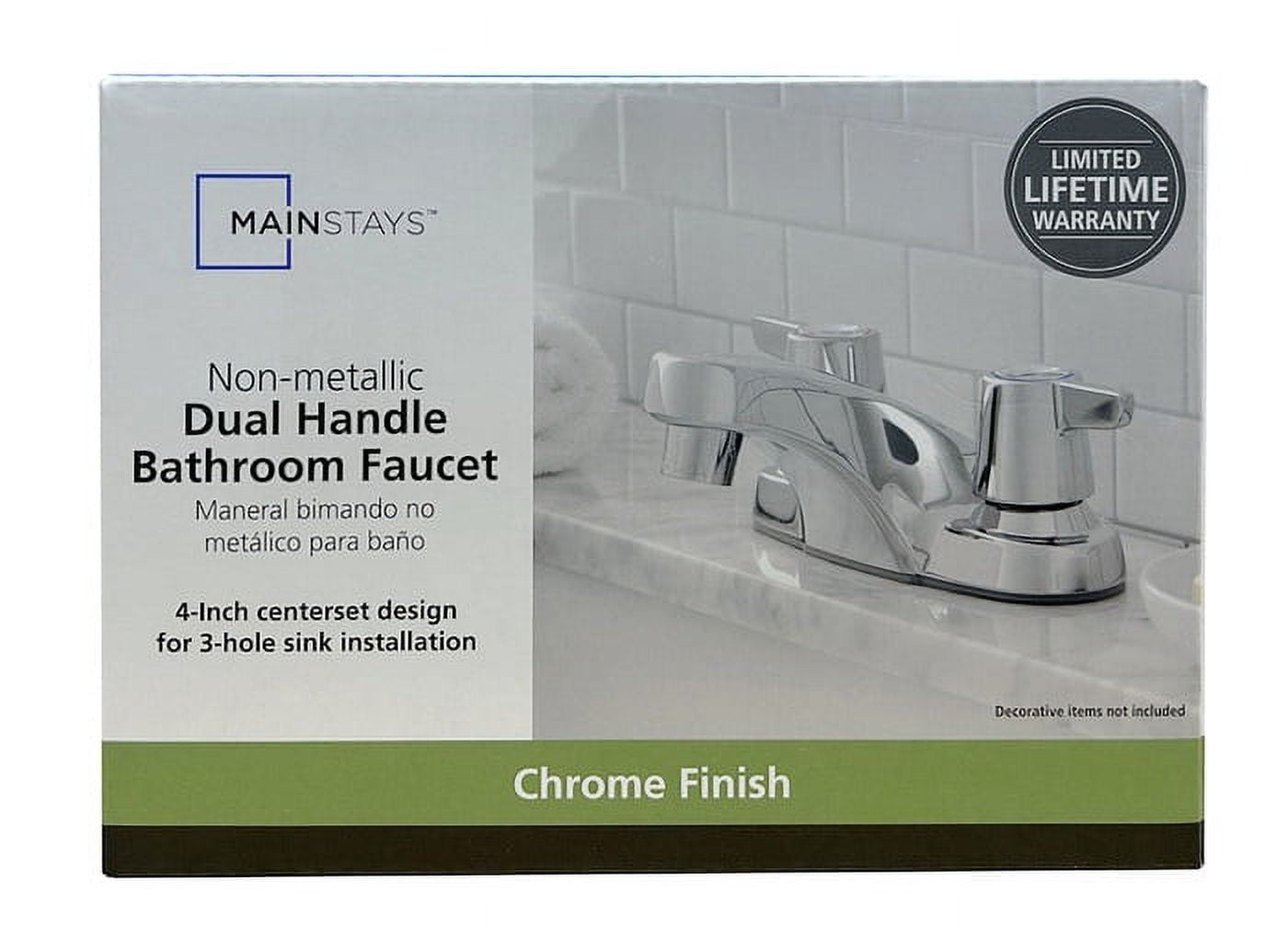 Mainstays Nonmetallic 4" Centerset Bathroom Faucet in Chrome