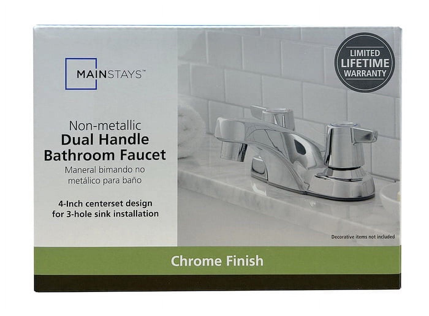 Mainstays 4-Inch Centerset Bathroom Faucet in Chrome photo 8