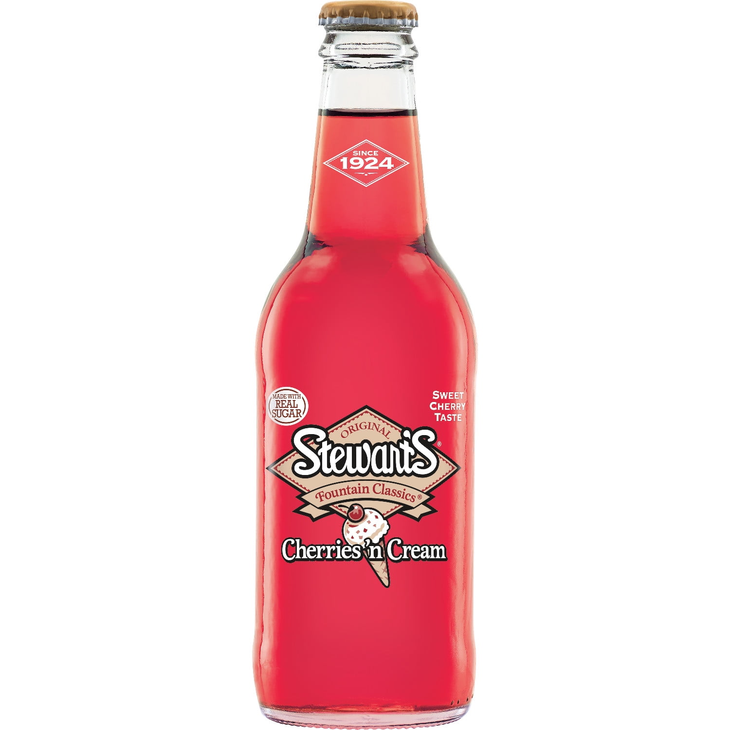 Stewart's Cherries 'n Cream Made with Sugar, 12 fl oz glass
