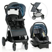 Angle View: Clover Sport Travel System With LiteMax Infant Car Seat (Atlantic Chevron Blue)