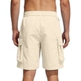 thumbnail image 4 of Men's Stretch Cargo Shorts Elastic Waistband Drawstring Short Pants Outdoor Casual Workout Lightweight Big & Tall Camo Cargo Pants with Multi-Pocket Quick Dry Pants,Beige M, 4 of 5