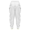 thumbnail image 4 of Nyeemya Men's Arabian Prince Harem Pants Satin Yoga Beach High Waist Baggy Trousers for Belly Dance White XXL, 4 of 6